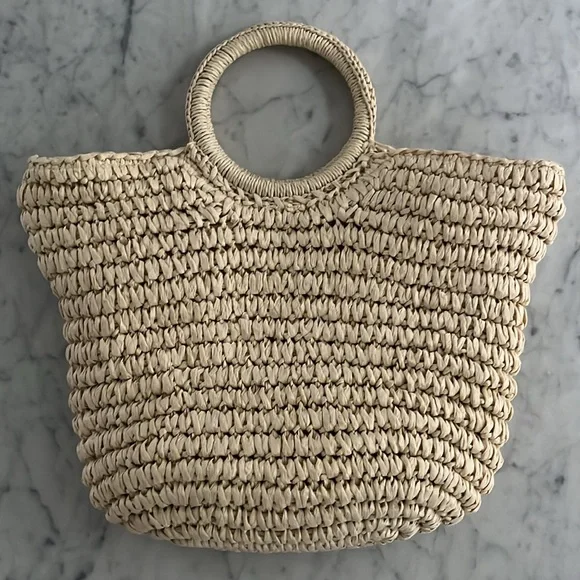 Lulla Collection Woven Rattan Handbag with shoulder strap - Picture 1 of 7